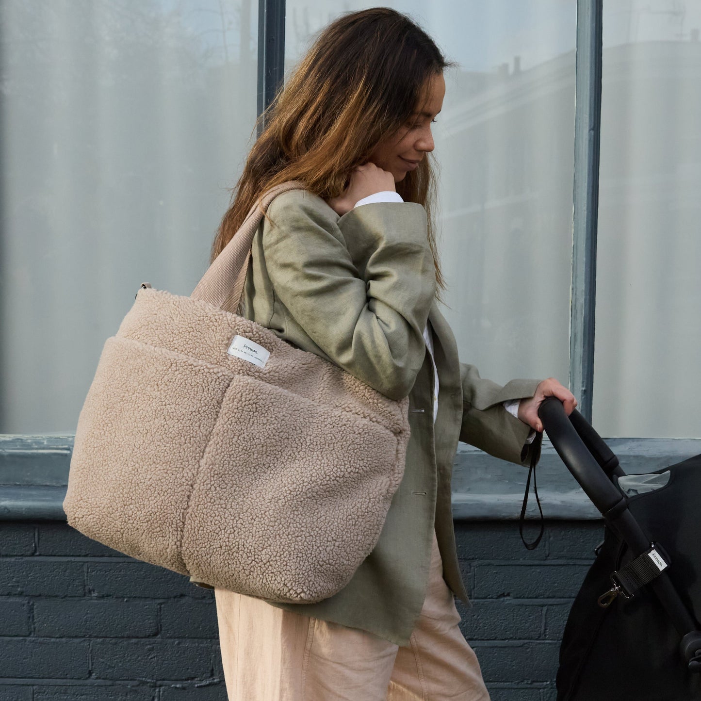 Finnsøn SIGRID Eco Changing Bag with Changing Mat - Teddy Biege