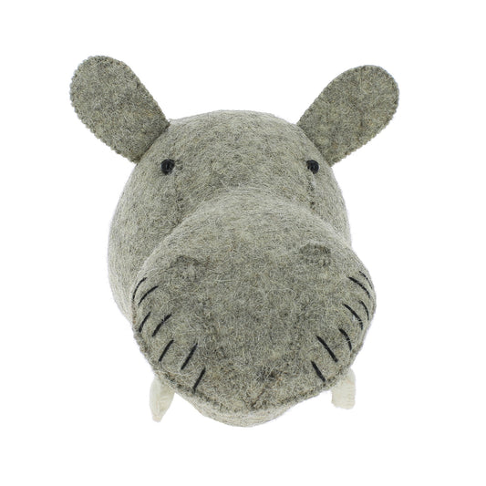 Fiona Walker Hippo Felt Animal Wall Head - Mini