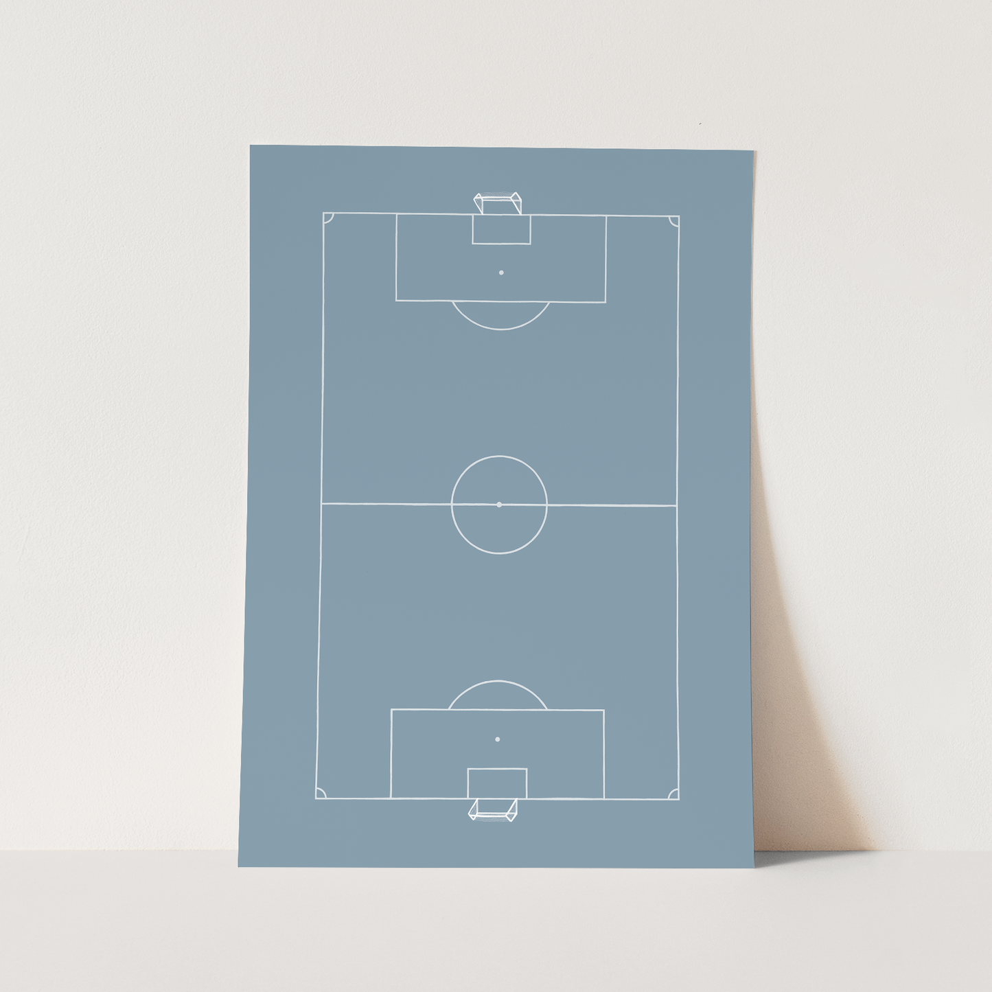 Kid of the Village Football Pitch Art Print - Blue