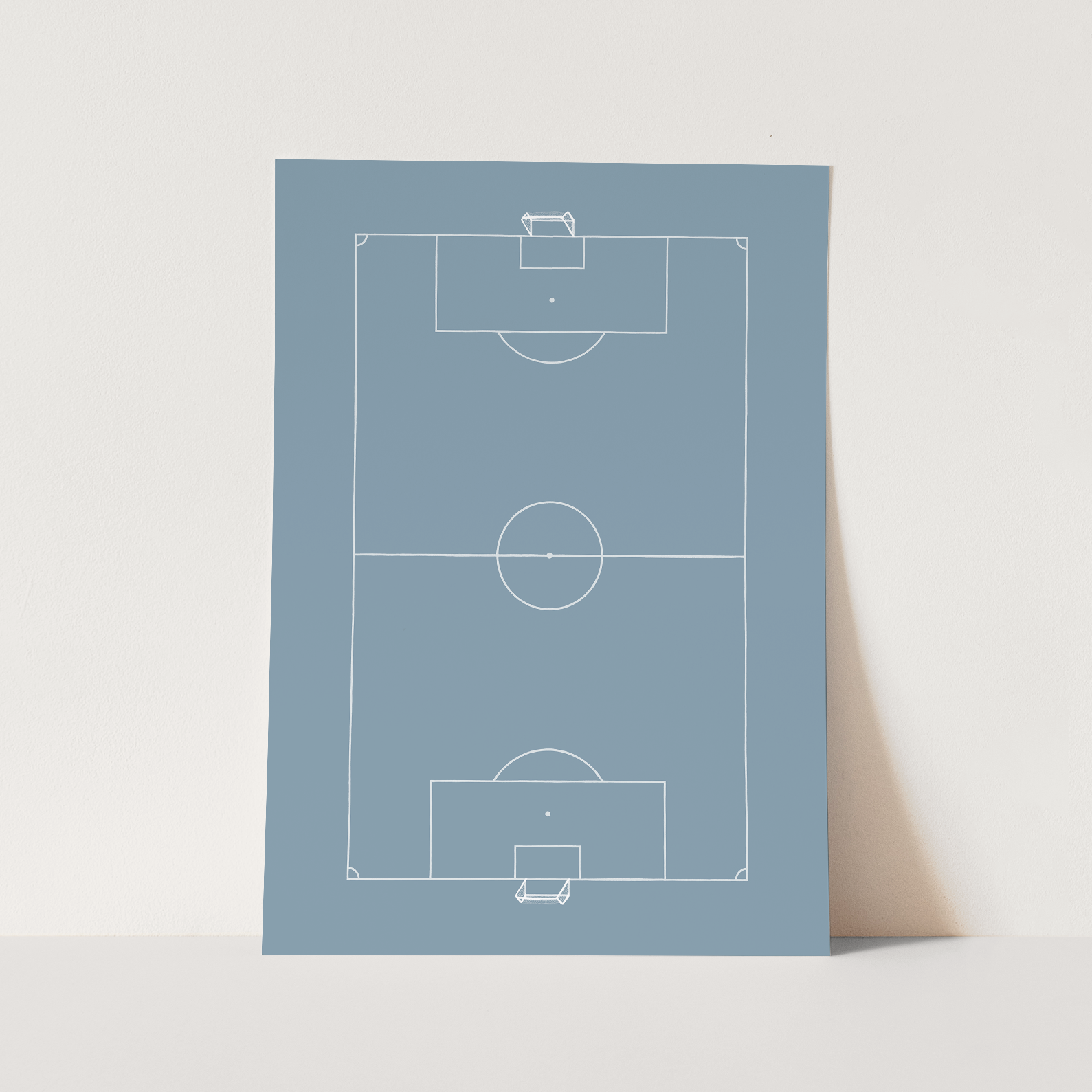 Kid of the Village Football Pitch Art Print - Blue