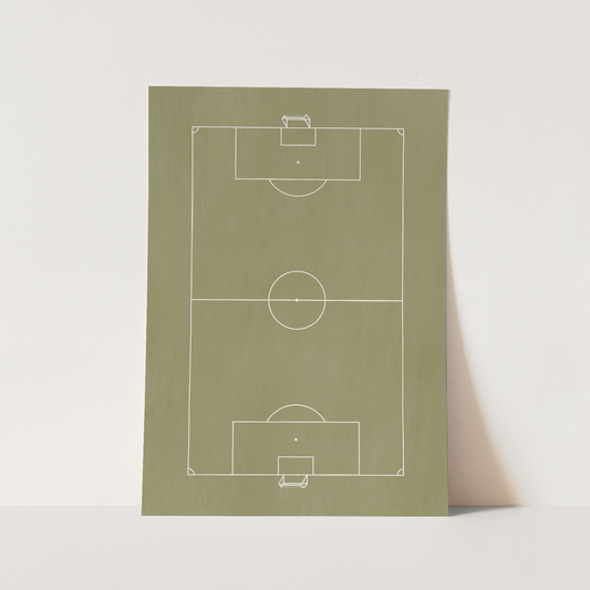 Kid of the Village Football Pitch Art Print - Green