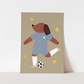 Kid of the Village Footie Pup Art Print - Blue