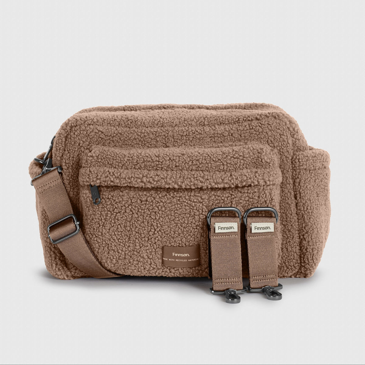 Finnsøn FREYA Eco Oversized Stroller Organiser with Clips - Mocha Borg