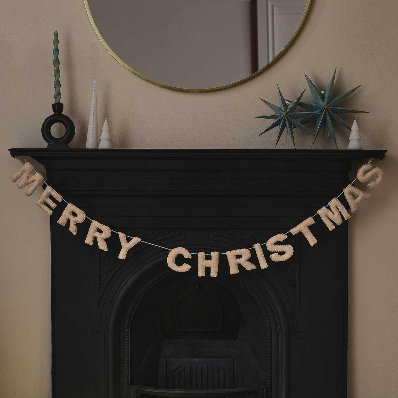 Blush Pink Felt Merry Christmas Bunting By Ginger Ray