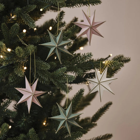Blush Paper Star Christmas Tree Decorations By Ginger Ray