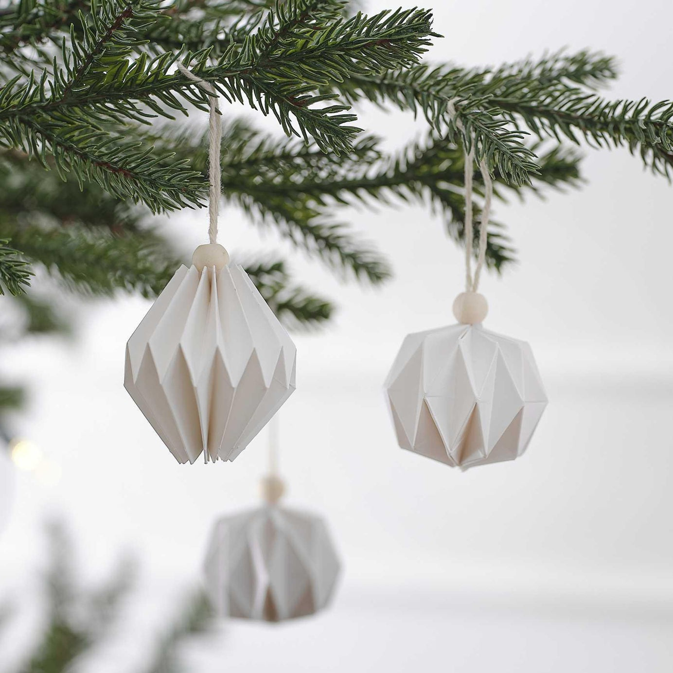 White Paper Christmas Tree Hanging Decorations By Ginger Ray