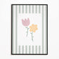 The Little Jones Flowers Print - Green Stripes