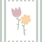 The Little Jones Flowers Print - Green Stripes