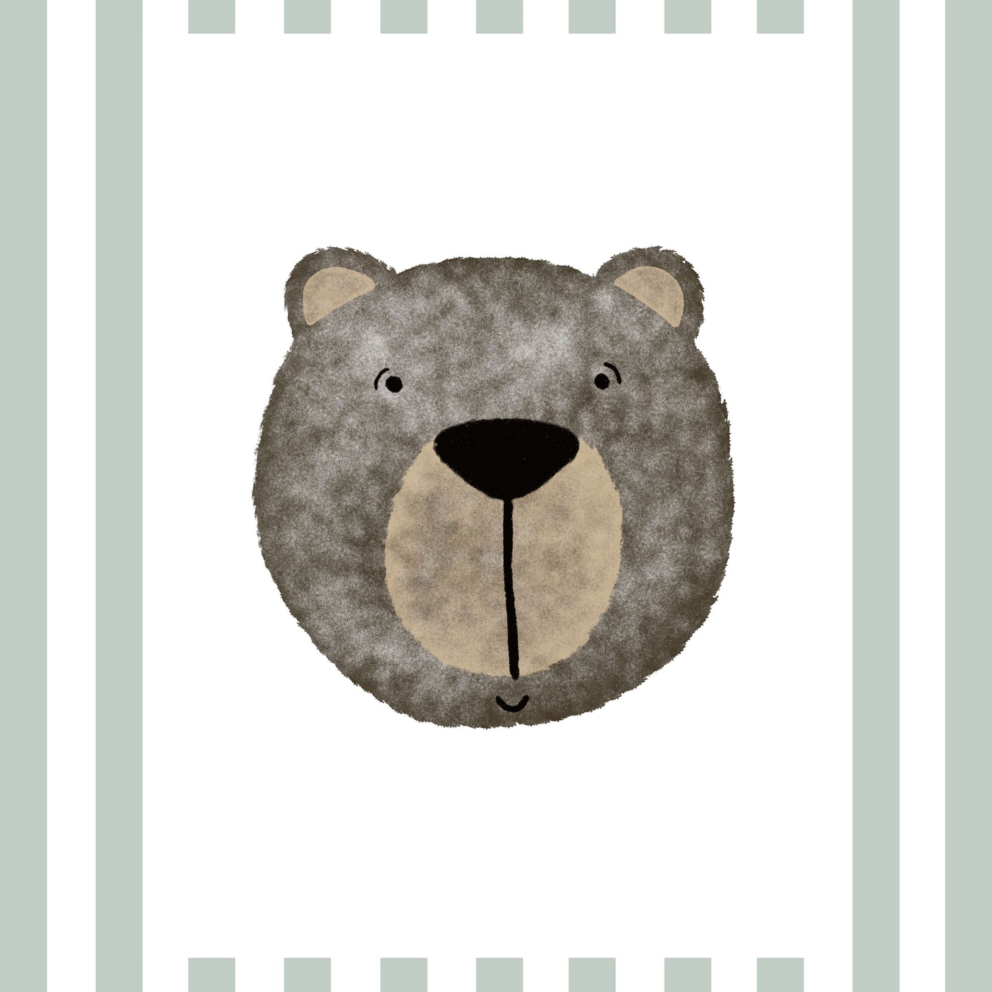 The Little Jones Bear Print - Green Stripes