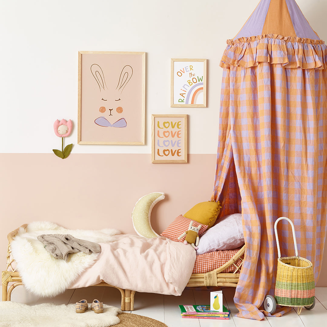 Sylvie Rabbit Kids Art Print by Hibou Home