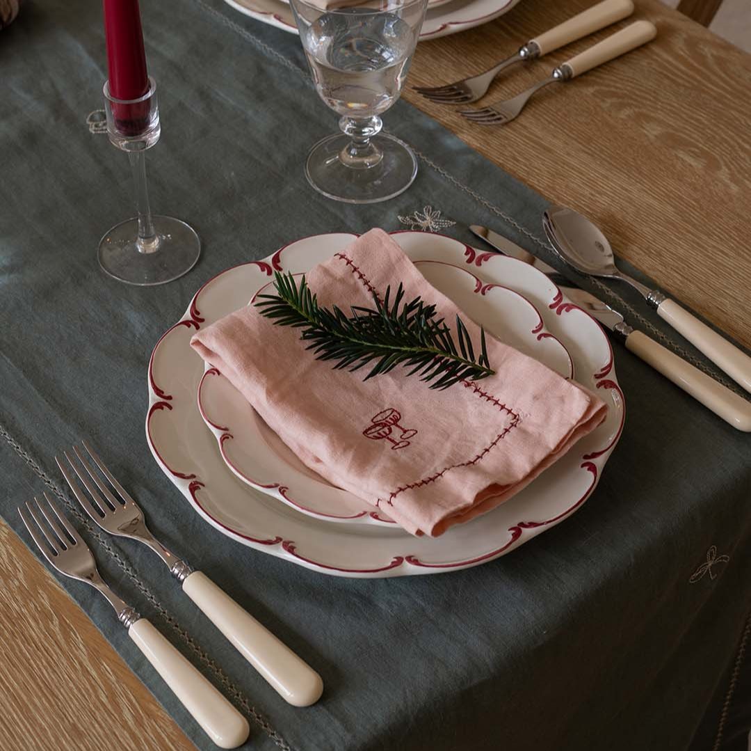 Avery Row Christmas Table Runner - Pine Green