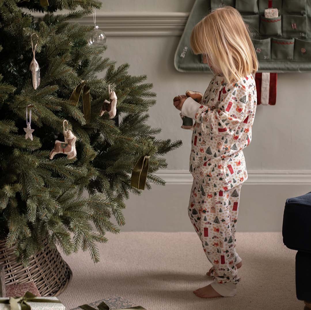 Avery Row Children's Jersey Pyjamas - Festive Forest