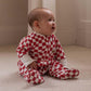 Avery Row Baby Jersey Sleepsuit - Red Checkerboard