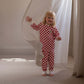 Avery Row Children's Jersey Pyjamas - Red Checkerboard