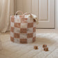Avery Row Checkerboard Storage Basket - Large - Nude