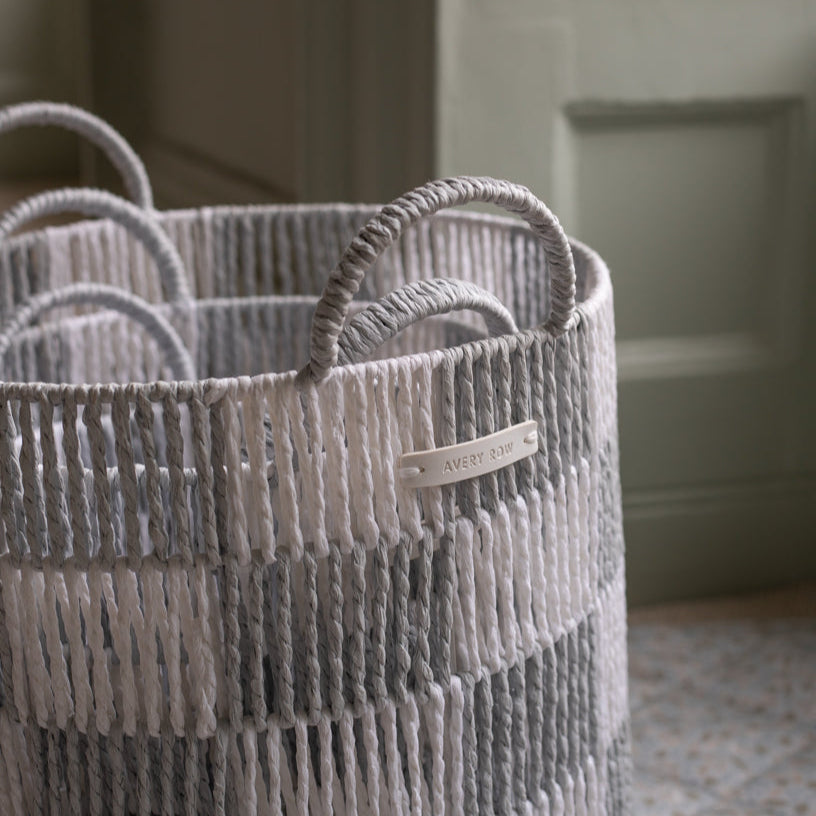 Avery Row Checkerboard Storage Basket - Large - Powder Blue