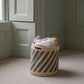 Avery Row Maize Stripe Storage Basket - Set of 3 - Natural