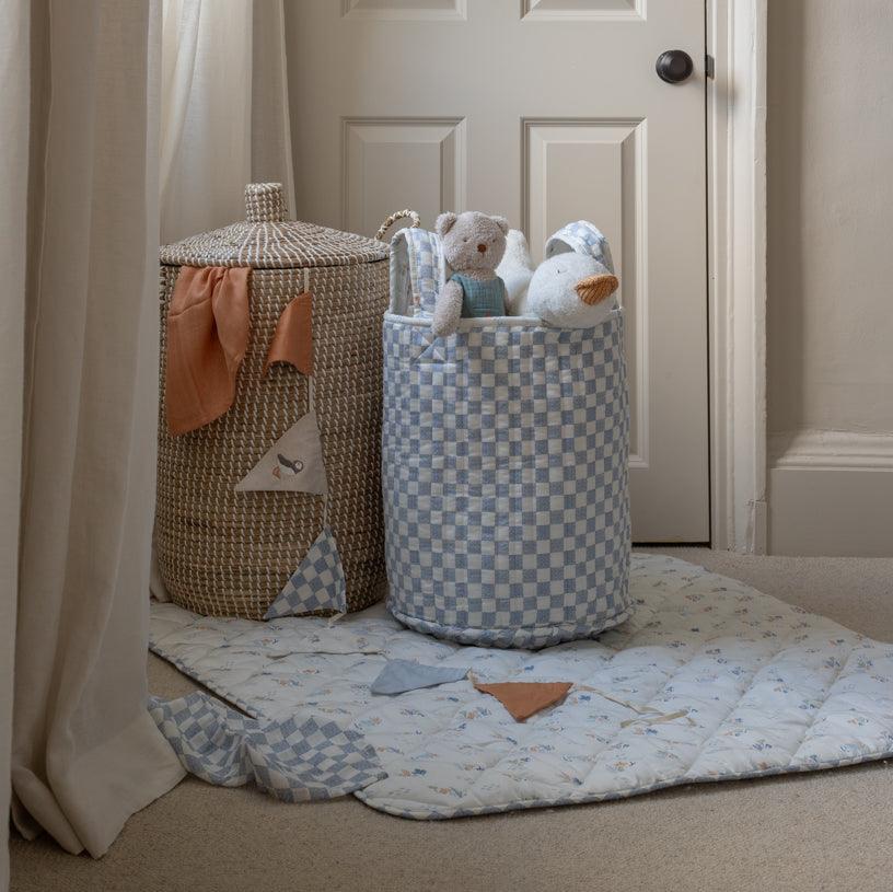 Avery Row Large Quilted Storage Basket - Coastline