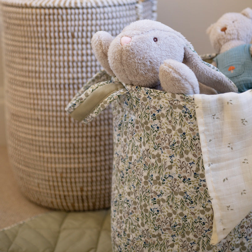 Avery Row Large Quilted Storage Basket - Riverbank/Willow