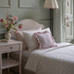 Avery Row Square Linen Frill Cushion - Pink Check