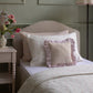 Avery Row Square Linen Frill Cushion - Pink Check