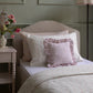 Avery Row Square Linen Frill Cushion - Pink Check