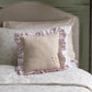 Avery Row Square Linen Frill Cushion - Pink Check