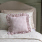 Avery Row Square Linen Frill Cushion - Pink Check
