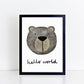 The Little Jones Happy Bear Print - Hello World