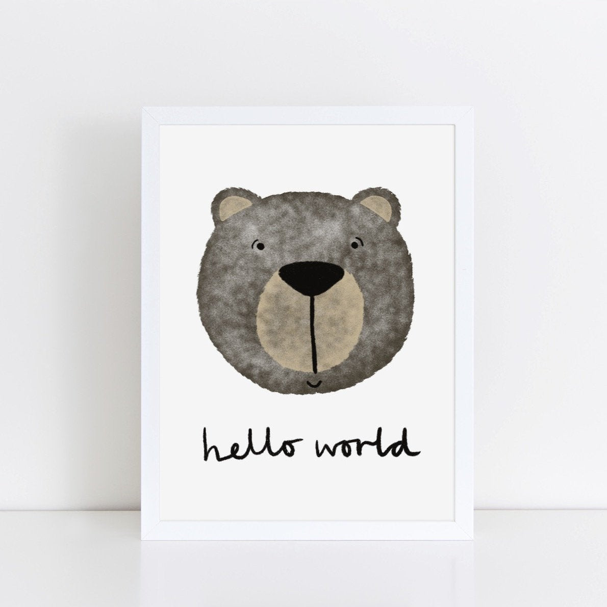 The Little Jones Happy Bear Print - Hello World