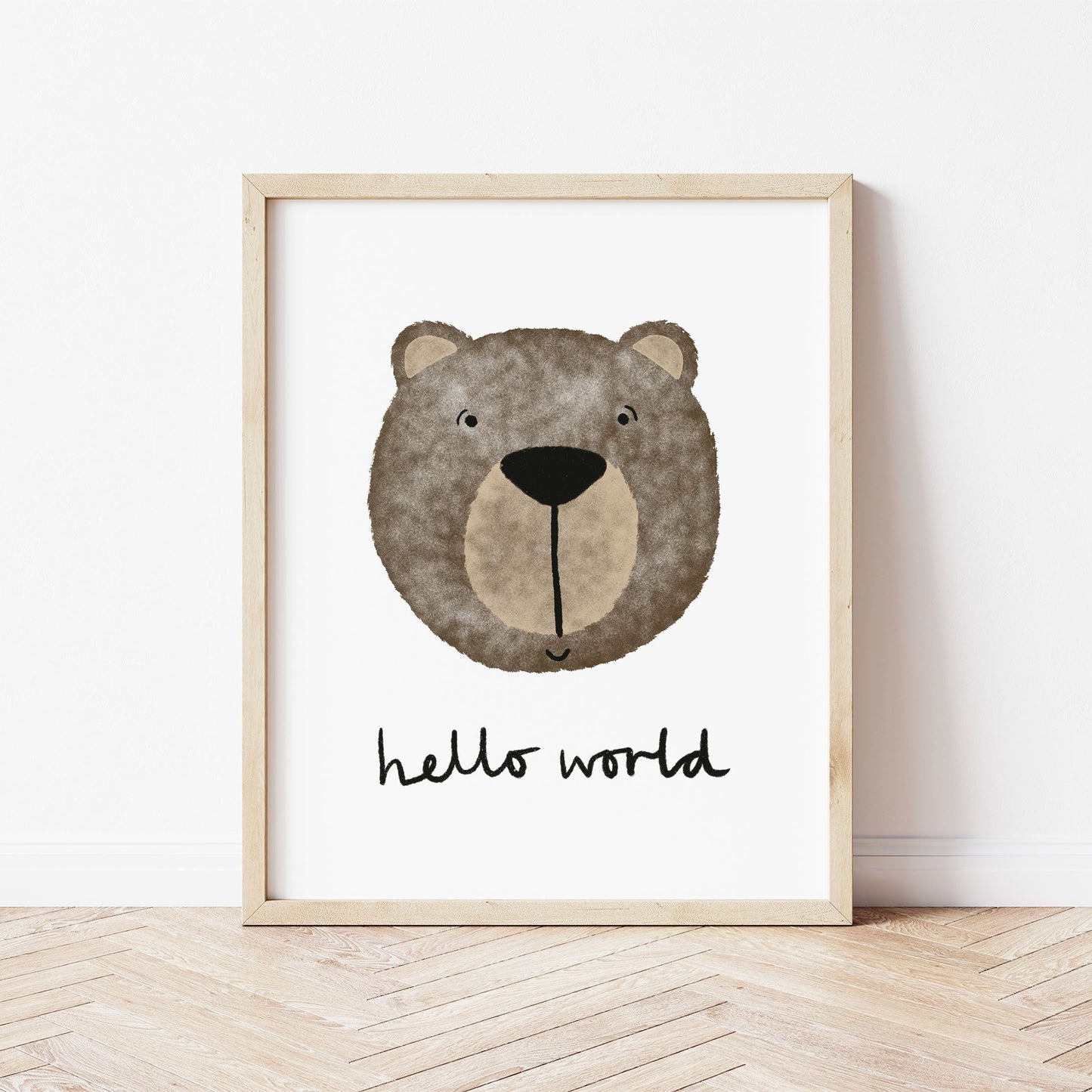 The Little Jones Happy Bear Print - Hello World