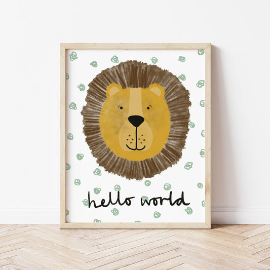 The Little Jones Happy Lion Print - Spotty Hello World