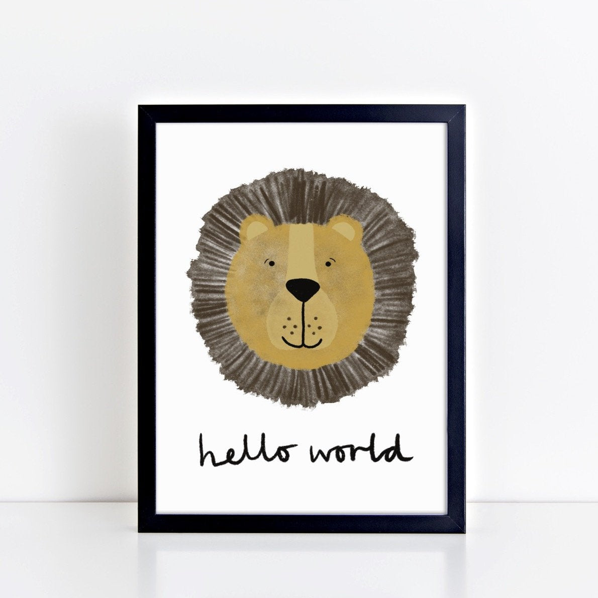 The Little Jones Happy Lion Print - Hello World
