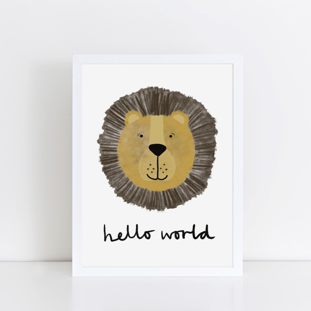 The Little Jones Happy Lion Print - Hello World