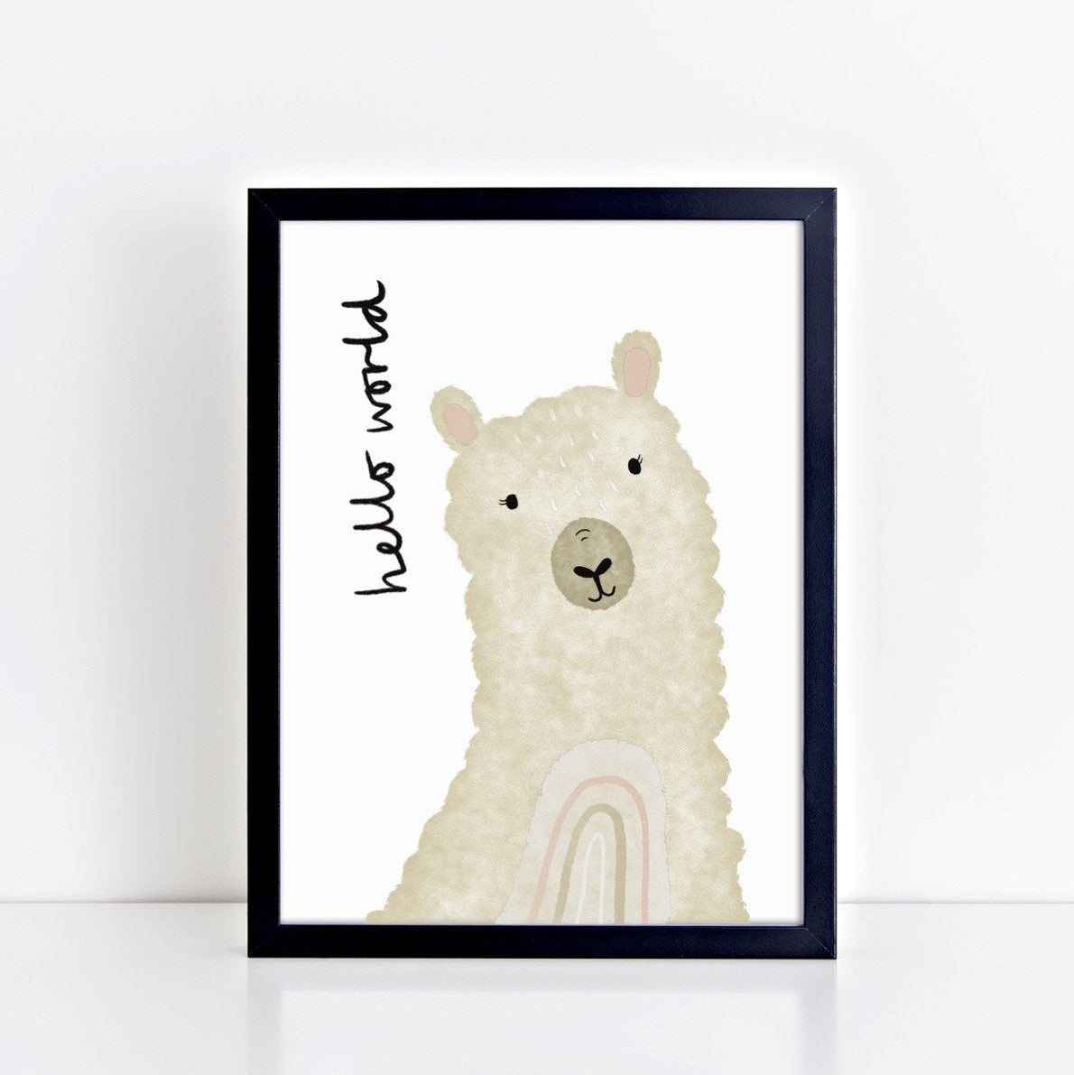 The Little Jones Happy Llama print - Hello World