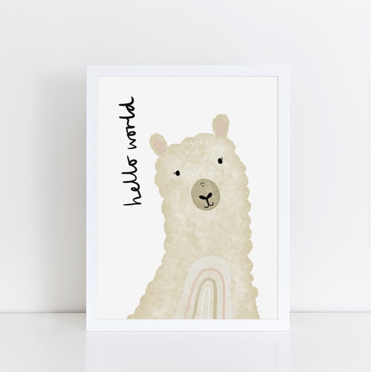 The Little Jones Happy Llama print - Hello World