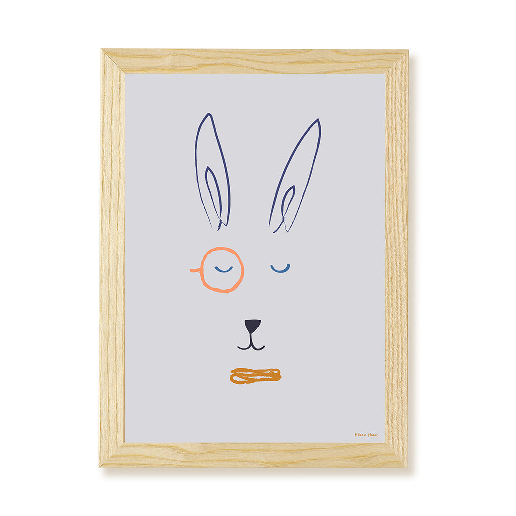 Hector Hare Kids Art Print by Hibou Home
