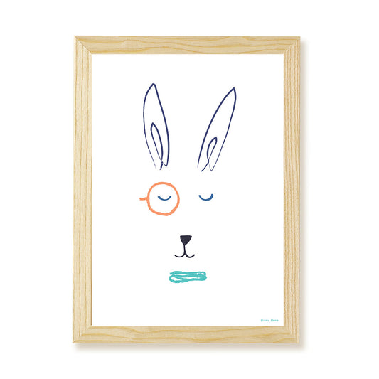 Hector Hare Kids Art Print by Hibou Home