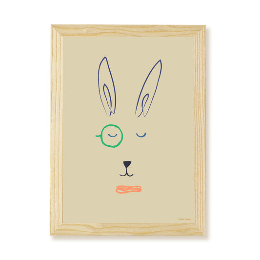 Hector Hare Kids Art Print by Hibou Home