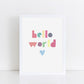 The Little Jones Hello World Print - Brights