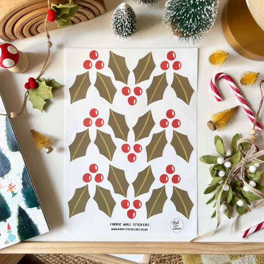 Holly Fabric Wall Stickers by Kid of the Village