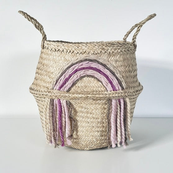 Bellybambino Pink Tassel Rainbow Basket - Large