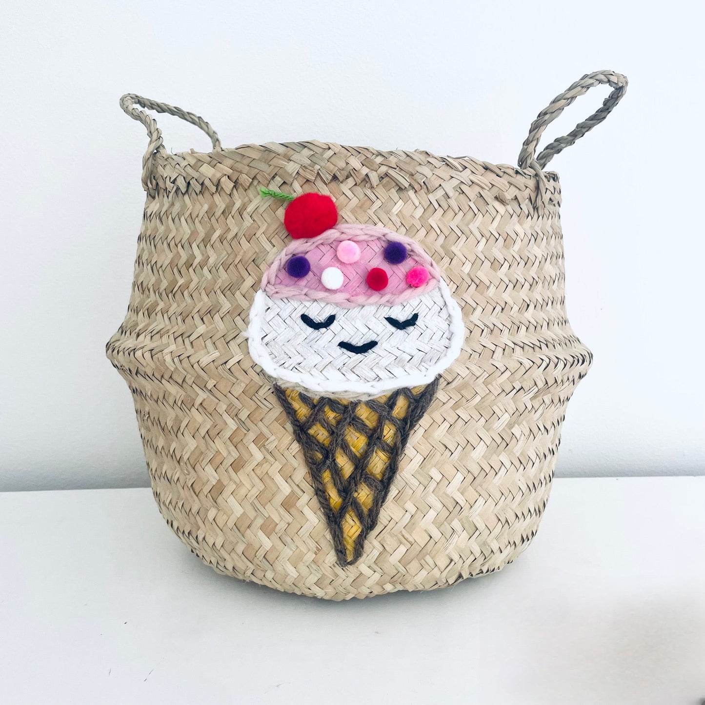 Bellybambino Ice Cream Seagrass Basket - Extra Large