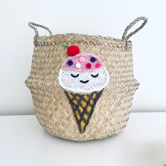 Bellybambino Ice Cream Seagrass Basket - Extra Large