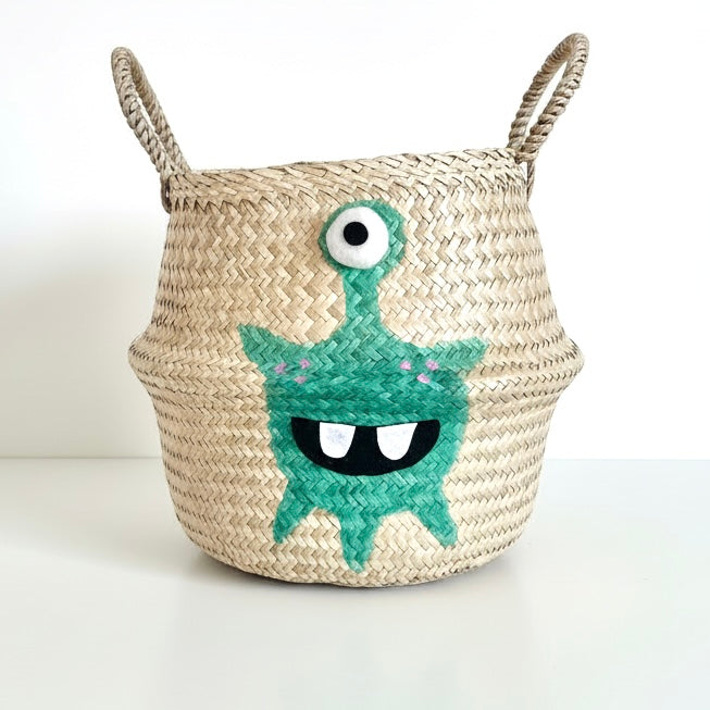 Bellybambino Green Alien Seagrass Basket - Large