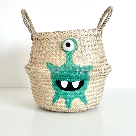 Bellybambino Green Alien Seagrass Basket - Large