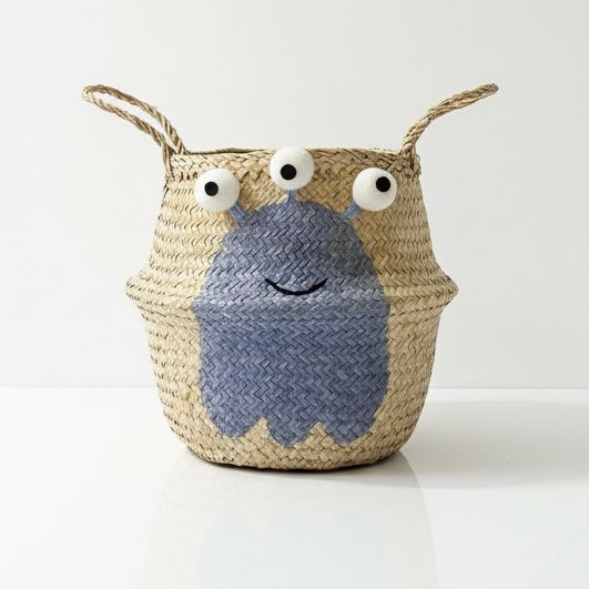 Bellybambino Blue Alien Seagrass Basket - Large