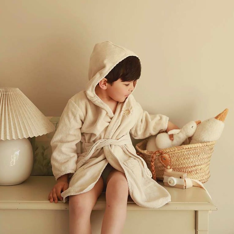 Avery Row Children's Towelling Robe - Mouse