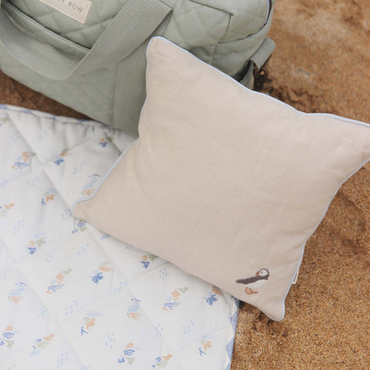 Avery Row Square Linen Scatter Cushion - Coastline