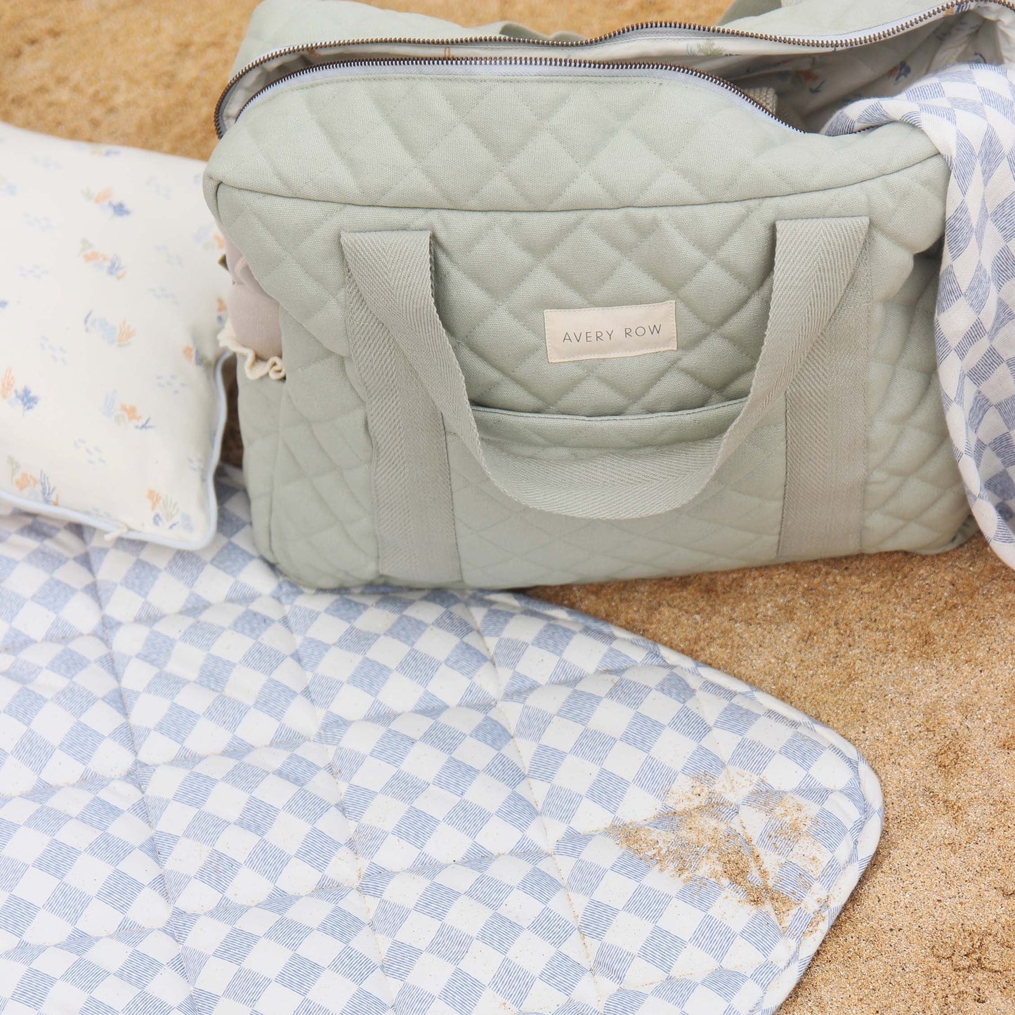 Avery Row Baby Changing Bag with Pram Clips - Sage